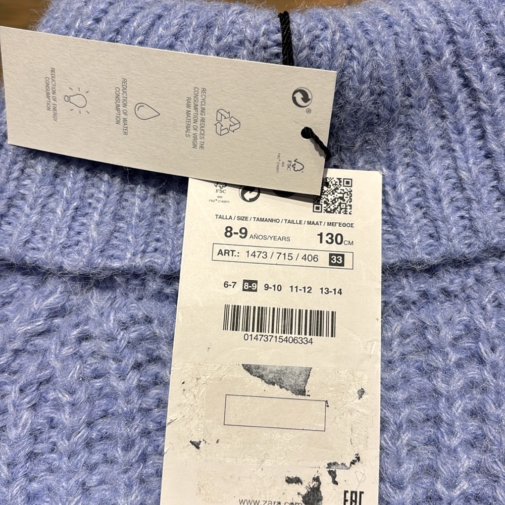 Zara Cozy Turtleneck Sweater sz 8-9 - NEW - Picture 2 of 6